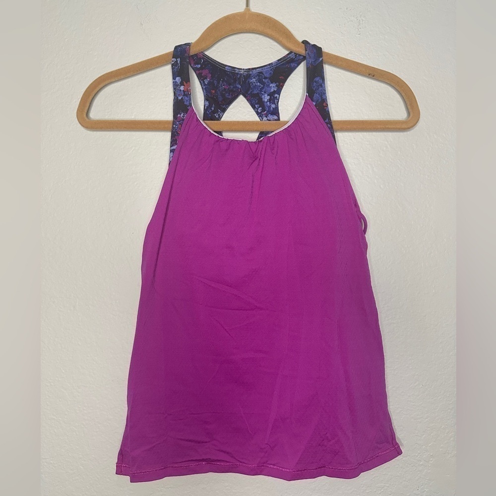 Ivivva By Lululemon Twist And Flow Layered Tank With Built In Bra Girls Size 10